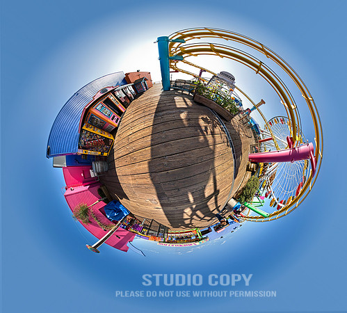 santa monica pier coaster Globe Image